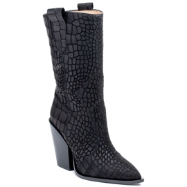 Marco Shoes Marco bota botas de cowboy de 1408K com motivo de animais preto Marco Shoes Marco bota botas de cowboy de 1408K com motivo de animais preto