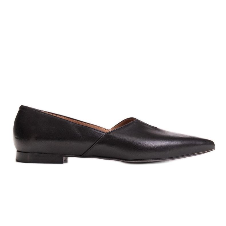 Marco Shoes Bailarinas femininas Black Marco 1285P com recorte preto