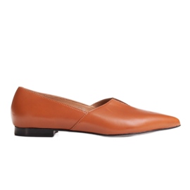 Marco Shoes Bailarinas Marco 1285P femininas caramelo com recorte castanho