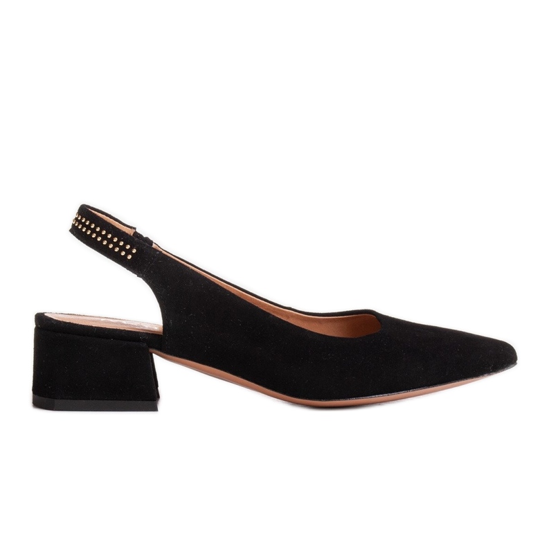 Marco Shoes Sandálias de camurça preta com jatos decorativos preto