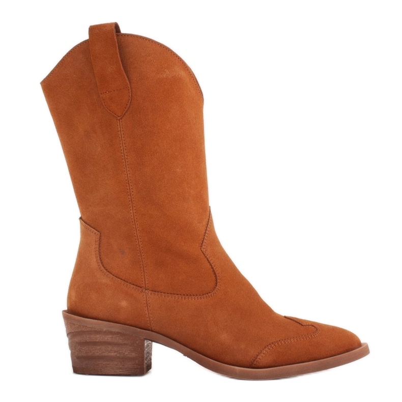 Marco Shoes Botas de cobre feitas de camurça natural castanho