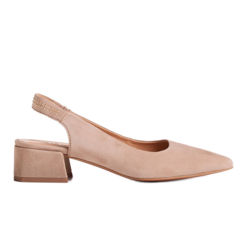 Marco Shoes Sandálias de camurça bege com jatos decorativos