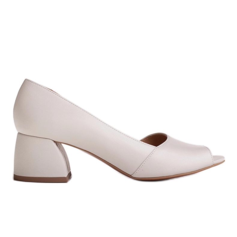 Marco Shoes Bombas de couro branco 1505P