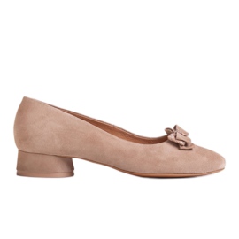 Marco Shoes Bailarinas elegantes bege de 1811P com um laço
