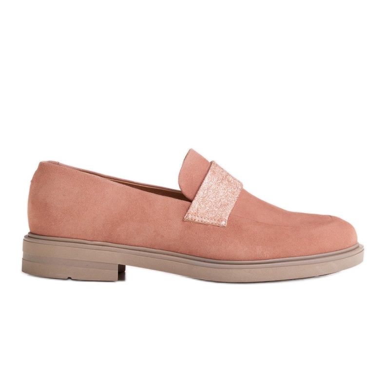Marco Shoes Sapatos confortáveis ​​1813P rosa claro com um encaixe metálico