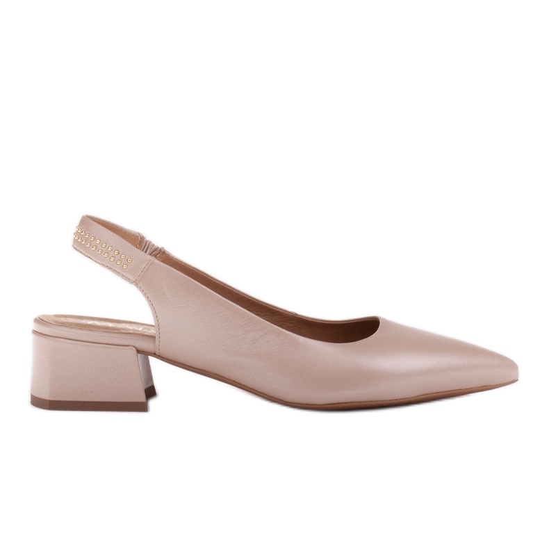 Marco Shoes Sandálias bege com jatos decorativos em couro granulado