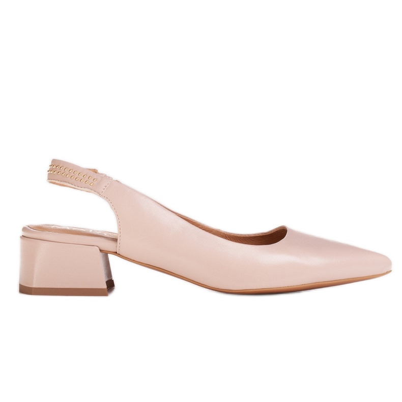 Marco Shoes Sandálias bege com jatos decorativos em couro granulado