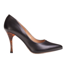 Marco Shoes Salto preto 1599P com salto âmbar