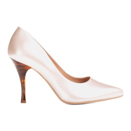 Marco Shoes Stilettos 1599P bege com salto âmbar