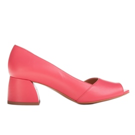 Marco Shoes Bombas com um lado aberto vermelho