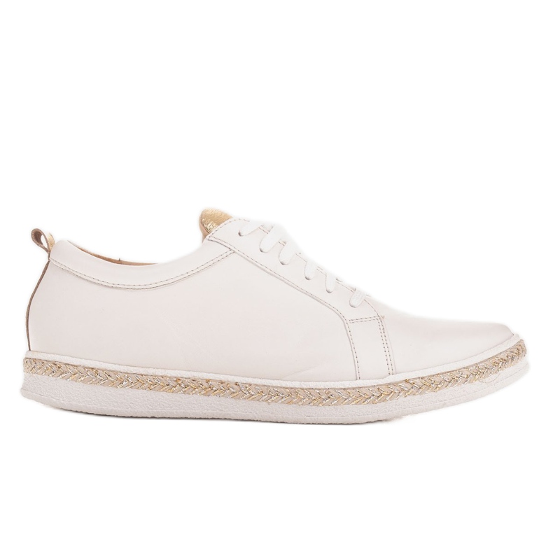 Marco Shoes Tênis esportivos de couro natural branco