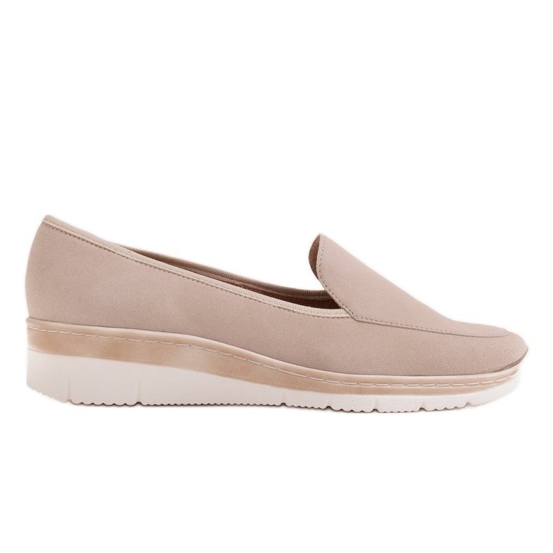 Radoskór Sapatos de cunha baixos confortáveis ​​para um pé mais largo bege