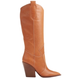 Marco Shoes Botas marrons Marco 1399K para mulheres botas de cowboy castanho