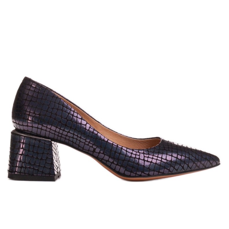 Marco Shoes Sapatos elegantes feitos de couro camurça azul marinho