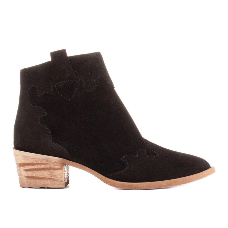 Marco Shoes Botas elegantes de couro com salto baixo preto