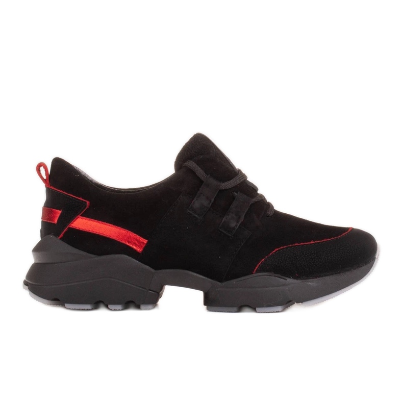 Marco Shoes Tênis esportivos feitos de camurça natural de alta qualidade preto