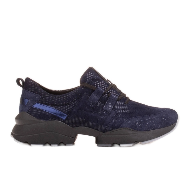 Marco Shoes Tênis esportivos feitos de camurça natural de alta qualidade azul