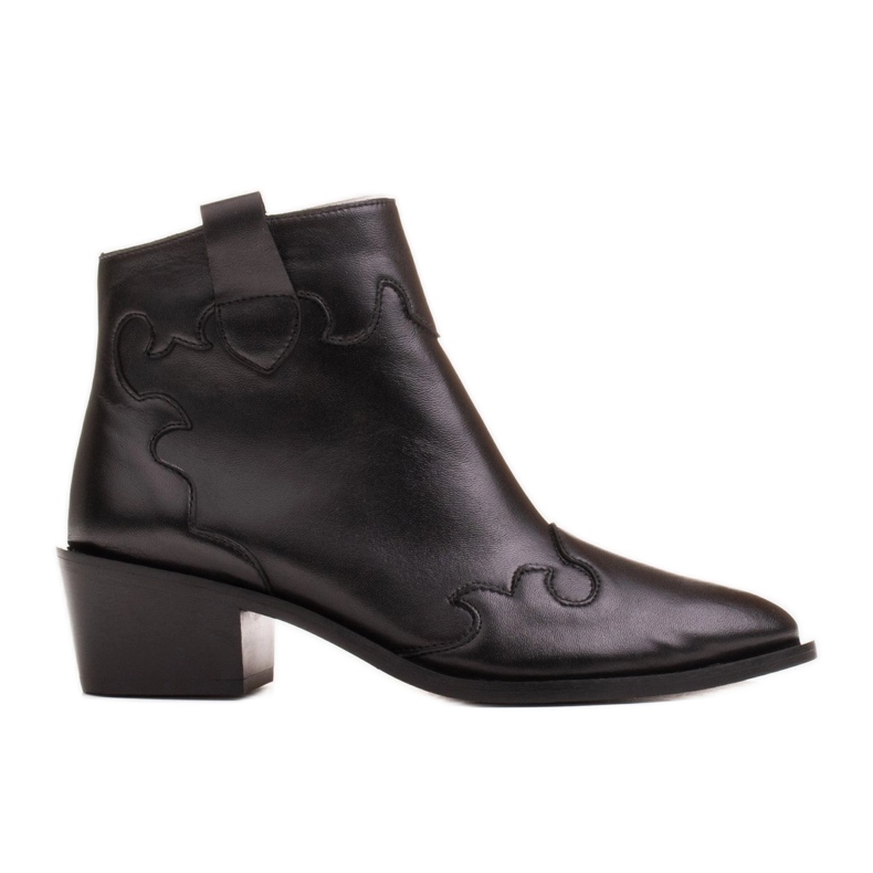 Marco Shoes Botas pretas feitas de couro granulado natural preto