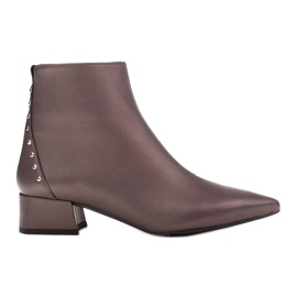 Marco Shoes Botas Marco 1653b com salto baixo em couro marrom