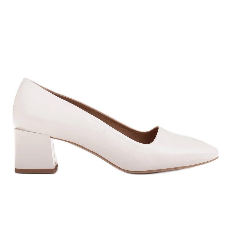 Marco Shoes Sapatilhas brancas elegantes feitas de couro natural delicado branco