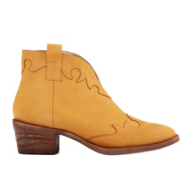 Marco Shoes Botas sem isolamento com camurça e inserções onduladas marrom amarelo