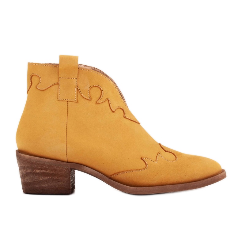 Marco Shoes Botas sem isolamento com camurça e inserções onduladas castanho amarelo Marco Shoes Botas sem isolamento com camurça e inserções onduladas castanho amarelo