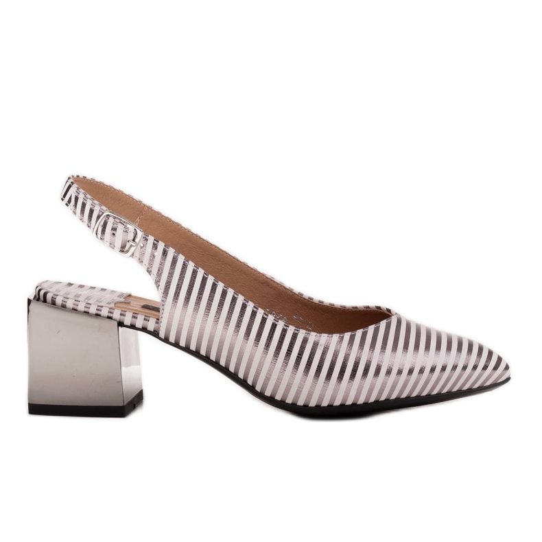 Marco Shoes Sapatilhas elegantes para senhora com riscas metálicas prata