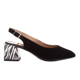 Marco Shoes Sapatilhas femininas elegantes com salto de zebra preto
