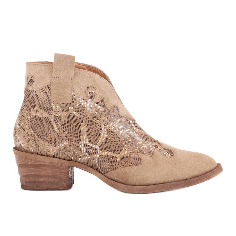 Marco Shoes Botas sem isolamento com camurça e inserções onduladas bege