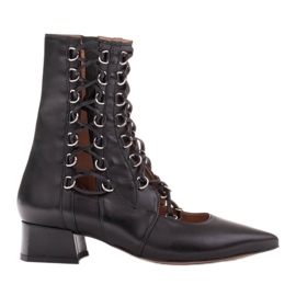 Marco Shoes Botas trançadas com alça preto