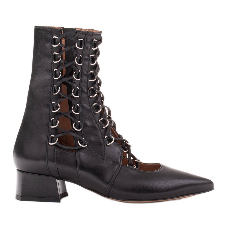 Marco Shoes Botas trançadas com alça preto