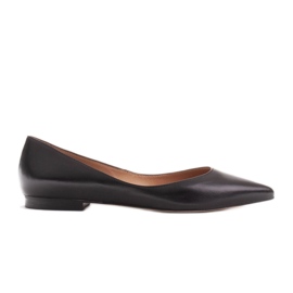 Marco Shoes Bailarinas femininas com laterais baixas preto
