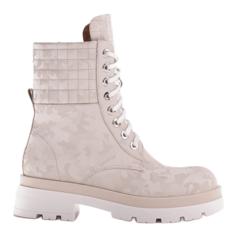 Marco Shoes Botas camufladas de estilo militar bege