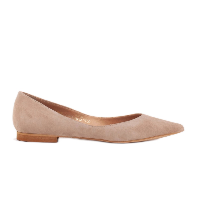 Marco Shoes Bailarinas femininas com laterais baixas bege