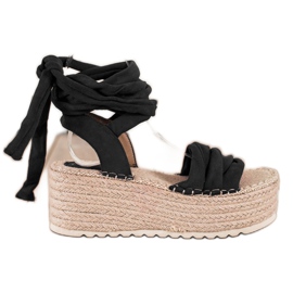 Seastar Sandálias amarradas em plataforma alta preto