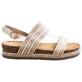 SHELOVET Sandálias Confortáveis ​​Com Fivela branco castanho