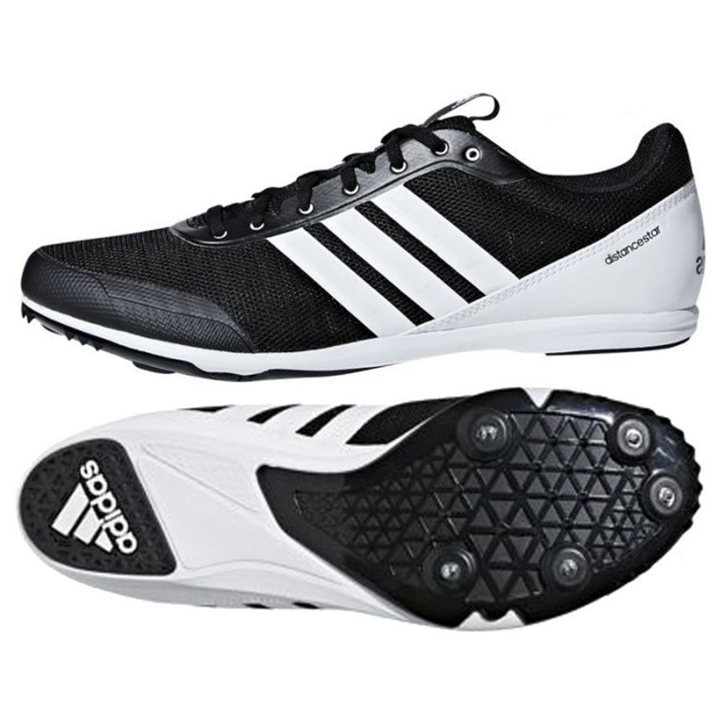 Picos de corrida Adidas Distancestar M AQ0213 branco preto