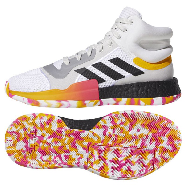 Tênis de basquete Adidas Marquee Boost M G26212 multicolorido branco