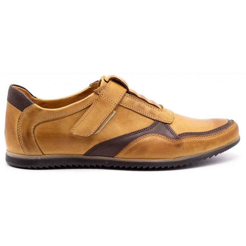 Polbut Sapatos casuais masculinos de couro 2102/2 vermelhos laranja