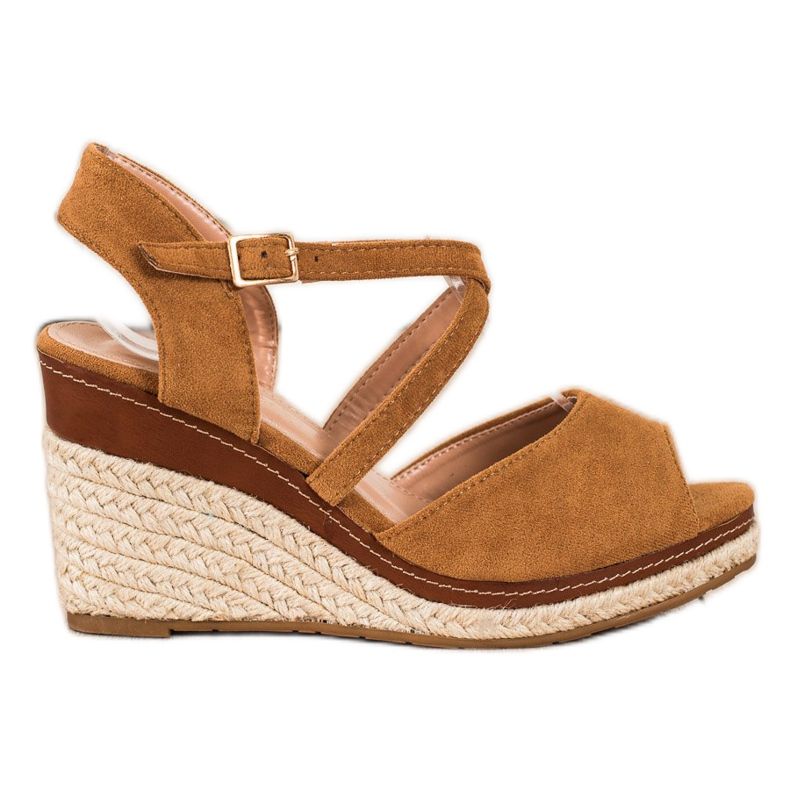 Sixth Sense Sandálias marrons em cunha castanho