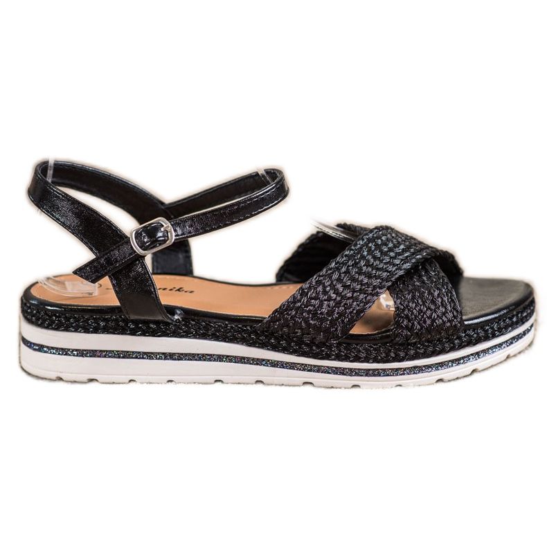 Mannika Sandálias Pretas na Plataforma preto