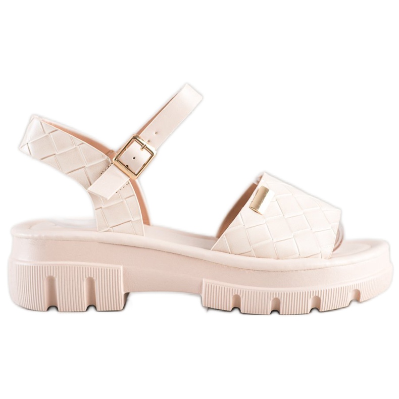 SHELOVET Sandálias na plataforma da moda bege