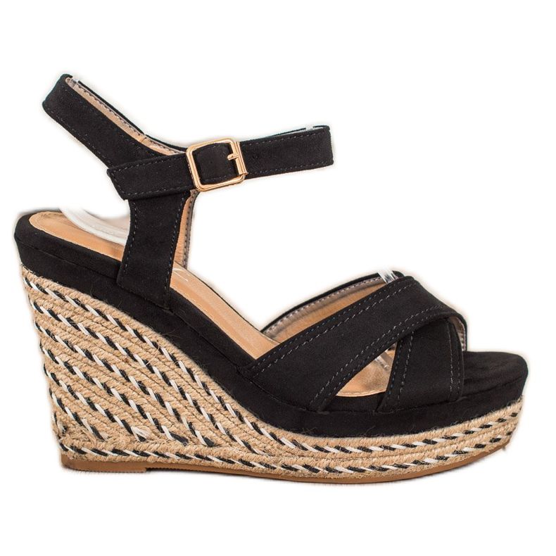 SHELOVET Sandálias elegantes em cunha preto