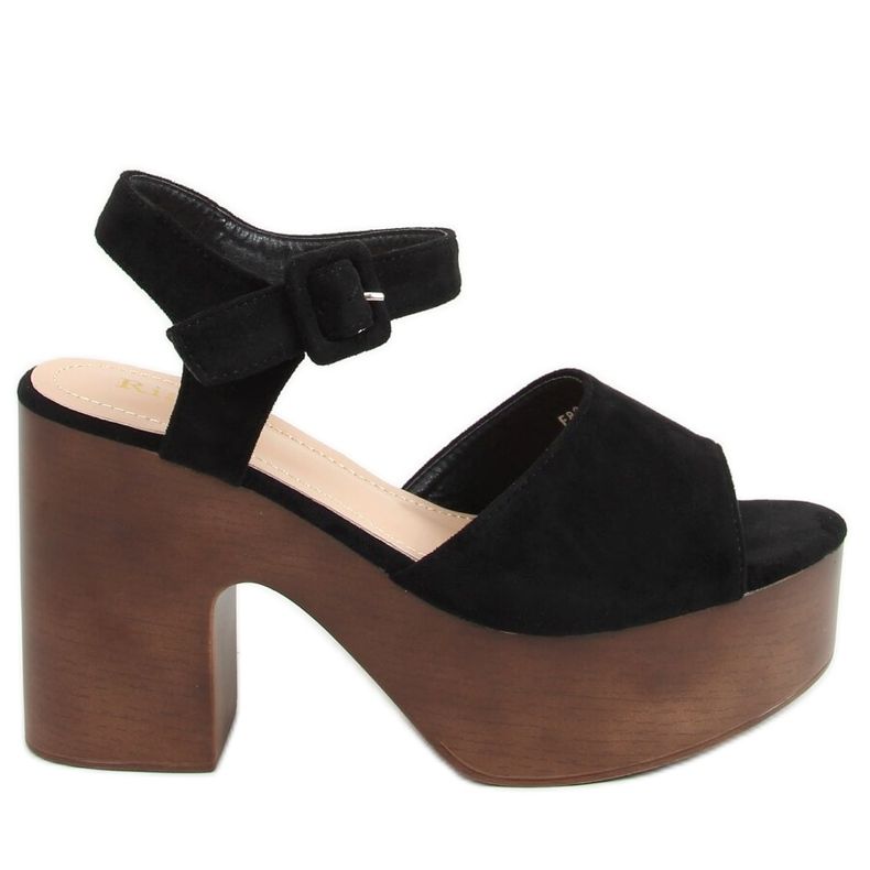 Sandálias pretas tamancos F8201 Preta preto