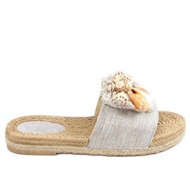 Chinelos cinza YQ228P cinza com concha