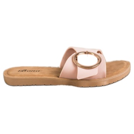 Bona Chinelos Com Fivela Decorativa rosa