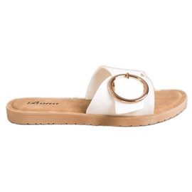 Bona Chinelos Com Fivela Decorativa branco Bona Chinelos Com Fivela Decorativa branco