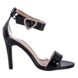 Diamantique Sandálias de salto alto com enfeite preto