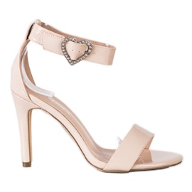Diamantique Sandálias de salto alto com enfeite bege