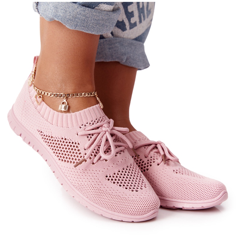 PE1 Sapatos esportivos femininos Pink Jenny rosa